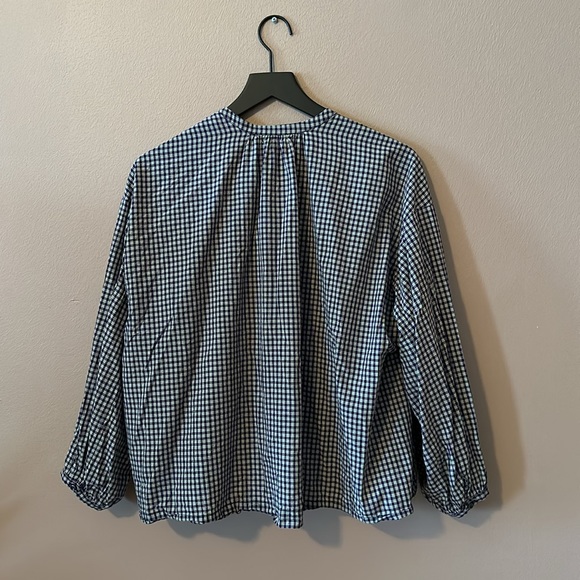 Doen Blue and White Checkered Top - Picture 2 of 4